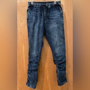 H&M Relaxed Fit Dark Blue Jeans with Leg Zippers